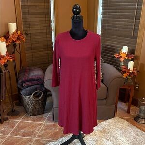 Time and Tru Burgundy Long Sleeve Dress